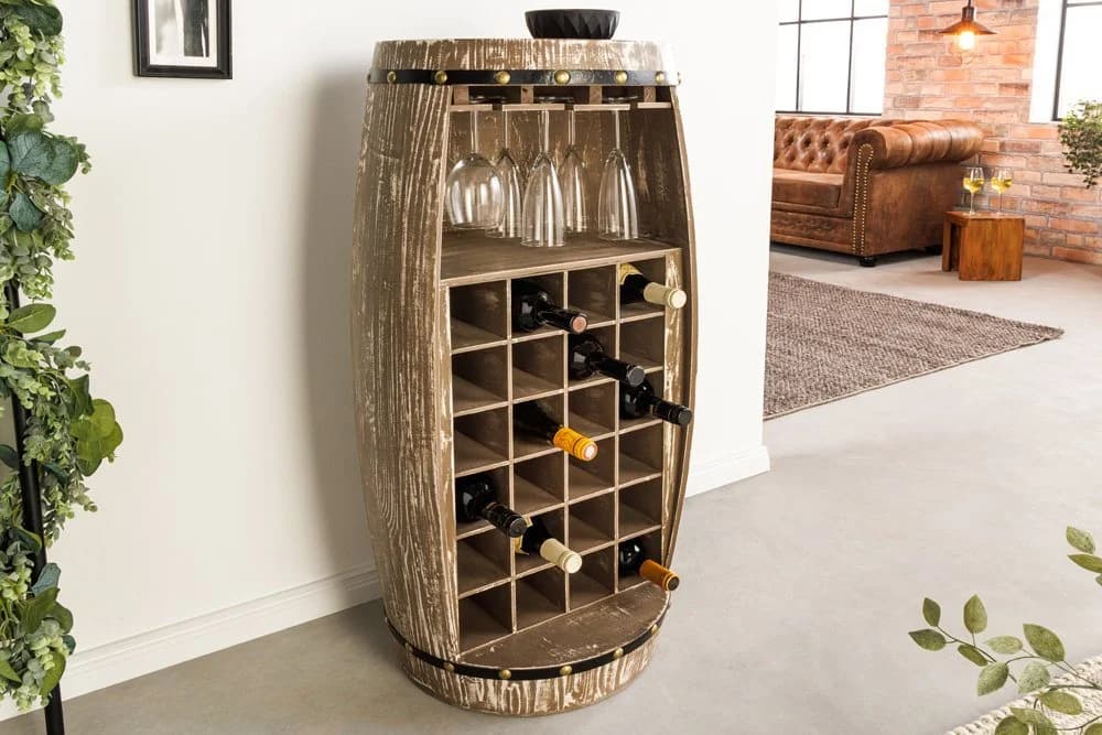 riess-ambiente Weinregal BODEGA 100cm Natur Weinfass-Optik - Bild 2