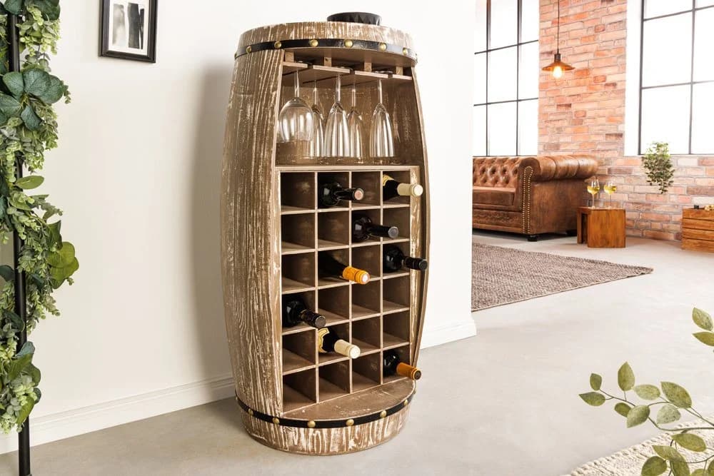 riess-ambiente Weinregal BODEGA 100cm Natur Weinfass-Optik - Bild 3