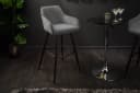 riess-ambiente Barhocker TURIN silbergrau/schwarz Samt mit Armlehne Bild 1