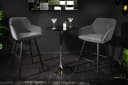 riess-ambiente Barhocker TURIN silbergrau/schwarz Samt mit Armlehne Bild 4