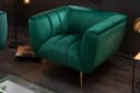 riess-ambiente Sessel NOBLESSE Smaragdgrün Samt Retro mit goldenen Metallfüßen Bild 1
