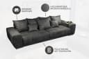 riess-ambiente Big-Sofa ELEGANCIA 285cm Grau Microfaser mit Federkern Bild 5
