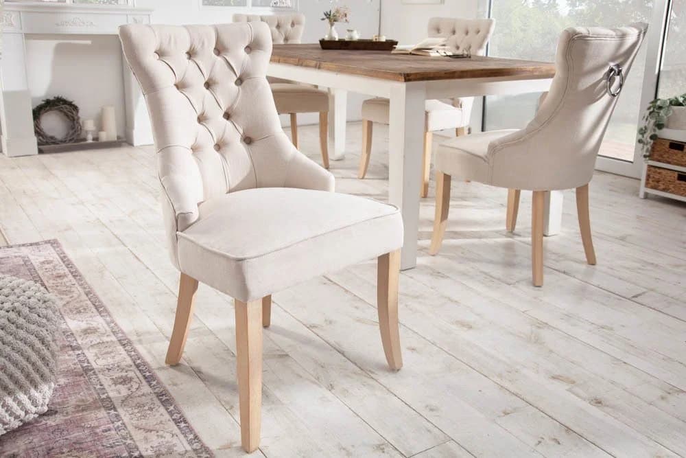 riess-ambiente Polsterstuhl CASTLE beige Landhaus Stil