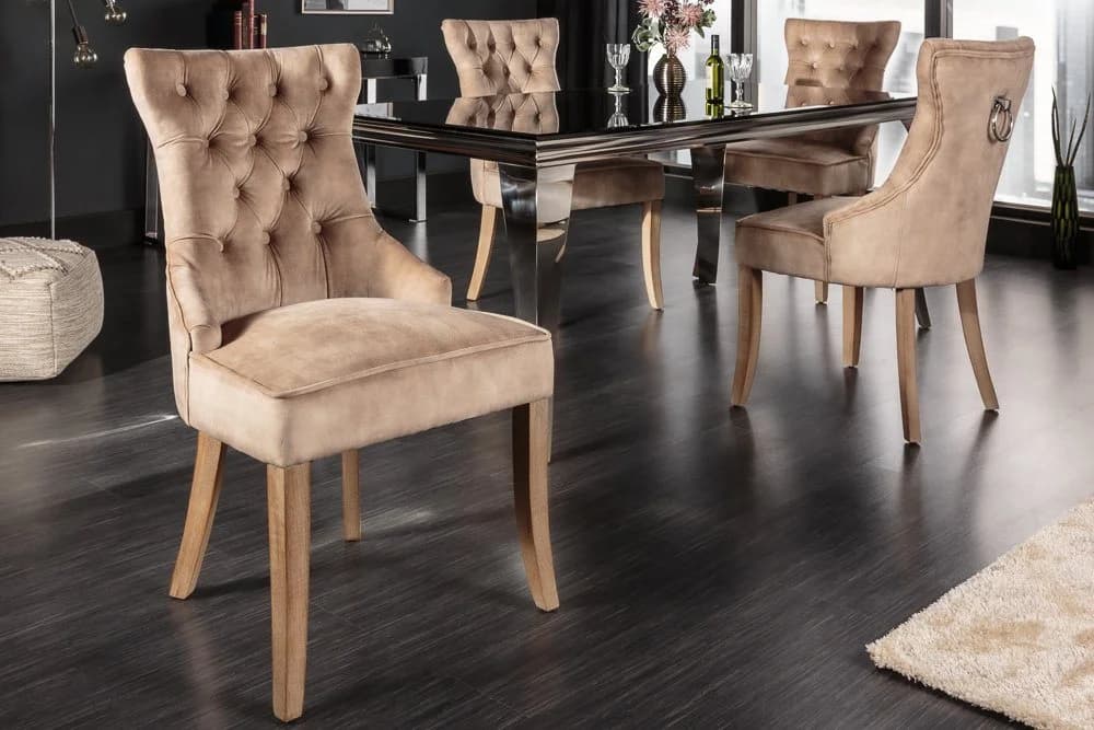 riess-ambiente Polsterstuhl CASTLE coffee, Esszimmer · Samt · Holz · Chesterfield · Landhaus - Bild 2