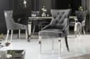 riess-ambiente Polsterstuhl CASTLE DELUXE Grau/Silber Samt Löwenkopf Bild 2
