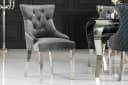 riess-ambiente Polsterstuhl CASTLE DELUXE Grau/Silber Samt Löwenkopf Bild 3