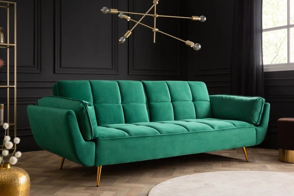 riess-ambiente Schlafsofa BOUTIQUE 213cm smaragdgrün Samt - Bild 2