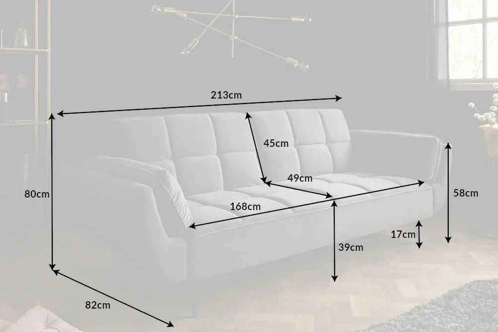 riess-ambiente Schlafsofa BOUTIQUE Grau Samt mit Schlaffunktion - Bild 3