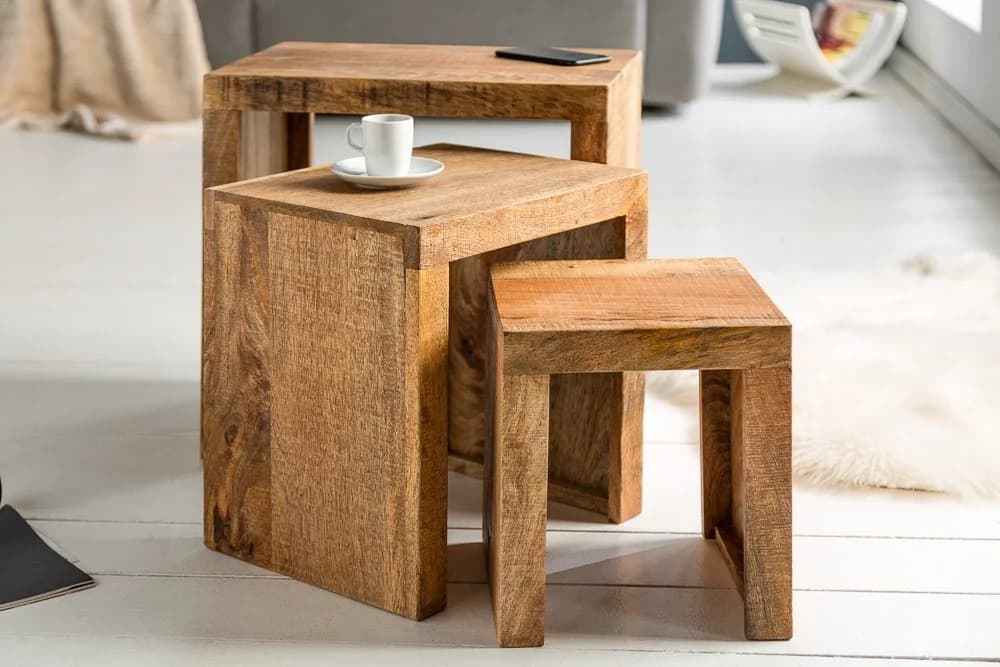riess-ambiente Beistelltisch MAKASSAR 45cm natur Massivholz Mangoholz - Bild 3