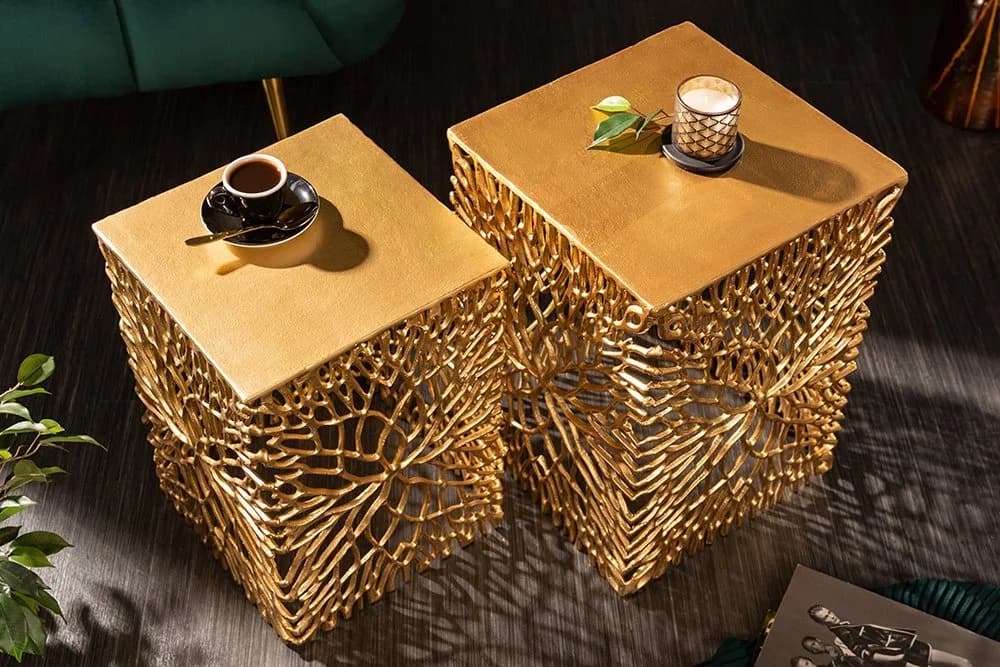 riess-ambiente Beistelltisch LEAF 30cm gold Handarbeit Metall