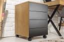 riess-ambiente Rollcontainer STUDIO 40cm Natur/Schwarz mit 4 Schubladen Bild 2