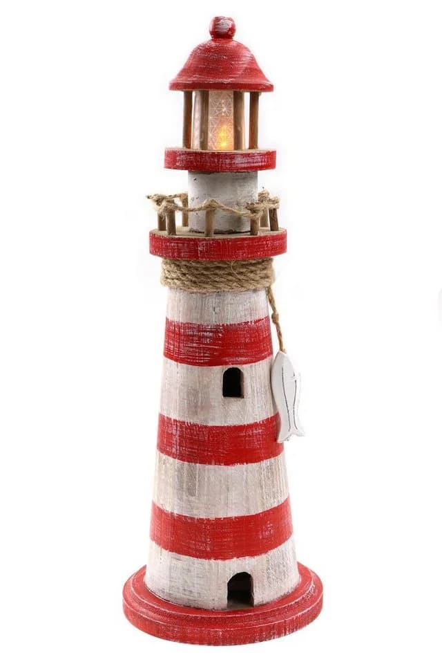 ELLUG LED-Dekofigur Leuchtturm aus Holz mit Timer-Funktion - Bild 2