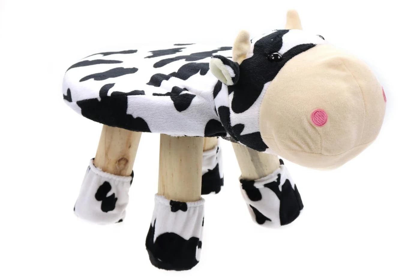 ELLUG Kindersessel Hocker Tiere Plüschbezug Holzbeine