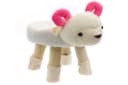 ELLUG Kindersessel Hocker Tiere Plüschbezug Holzbeine Bild 2