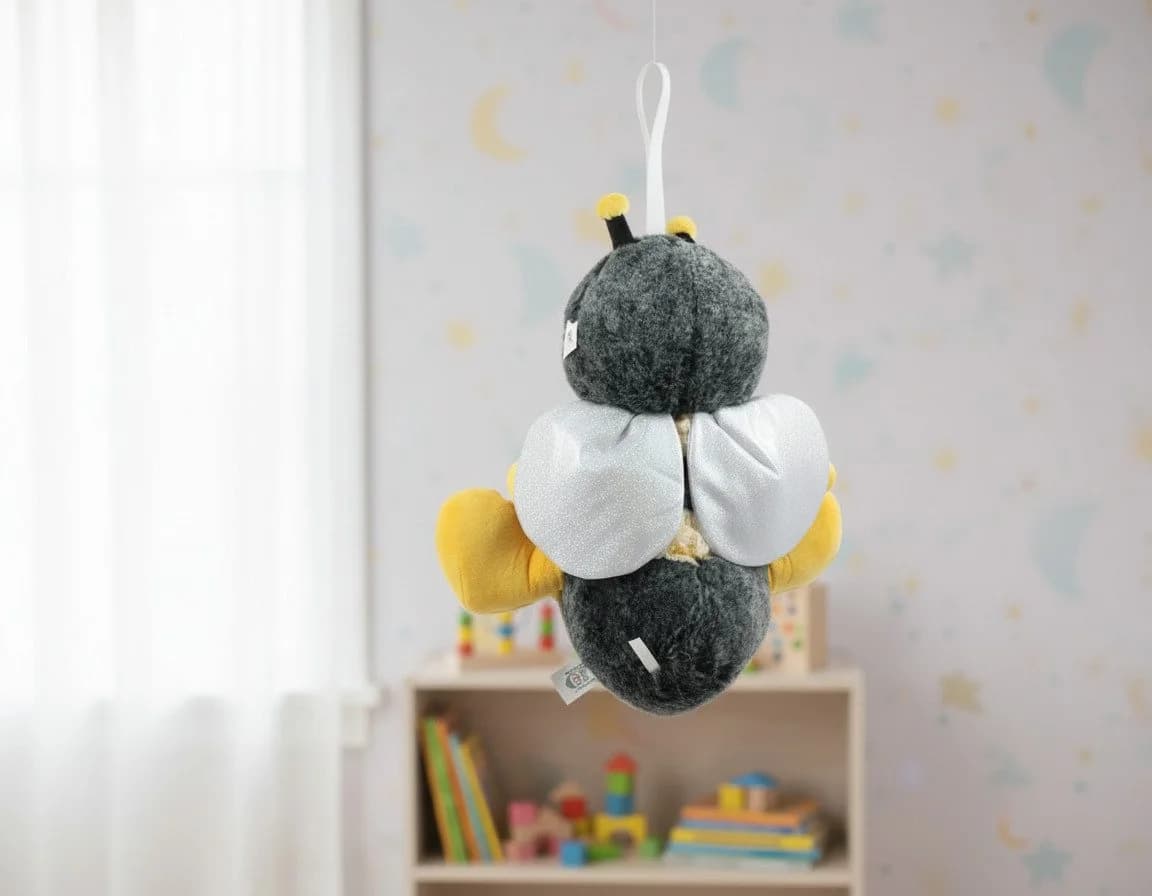 ELLUG Kuscheltier Plüsch Biene mit Glitzer Flügeln Gelb-Schwarz