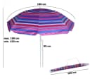 ELLUG Sonnenschirm gestreift Pink UPF 50+ Kippfunktion Bild 1