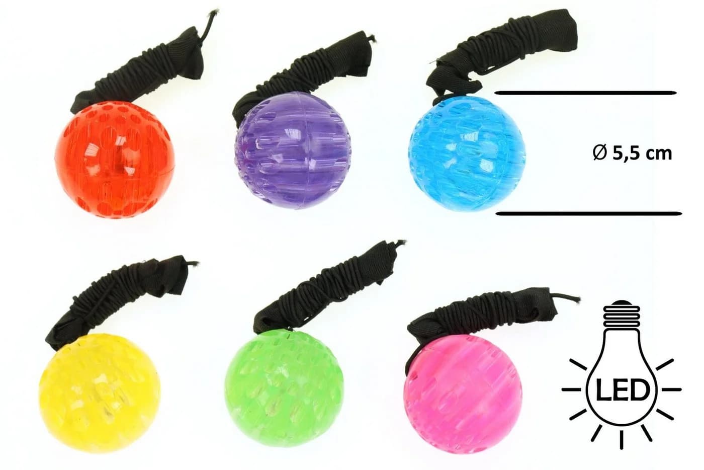 ELLUG Spielball 6er Set Neon Leuchtend Armband Schnur
