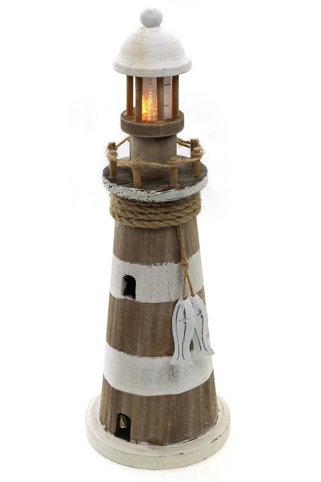 ELLUG LED-Dekofigur Leuchtturm aus Holz mit Timer-Funktion - Bild 2