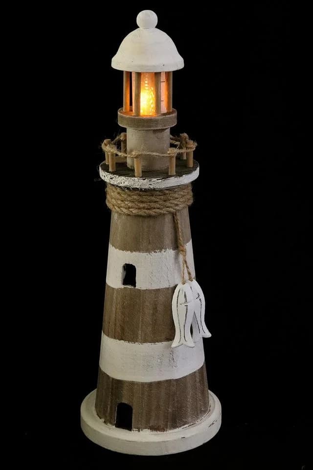 ELLUG LED-Dekofigur Leuchtturm aus Holz mit Timer-Funktion - Bild 3