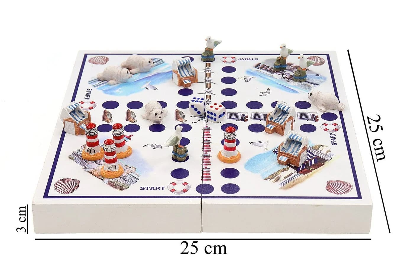 ELLUG Spiel Würfelspiel Brettspiel Küstendesign maritim Leuchtturm Strandkorb - Bild 4