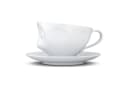 FIFTYEIGHT PRODUCTS Tasse "Küssend" Weiß Hartporzellan mit Unterteller Bild 1