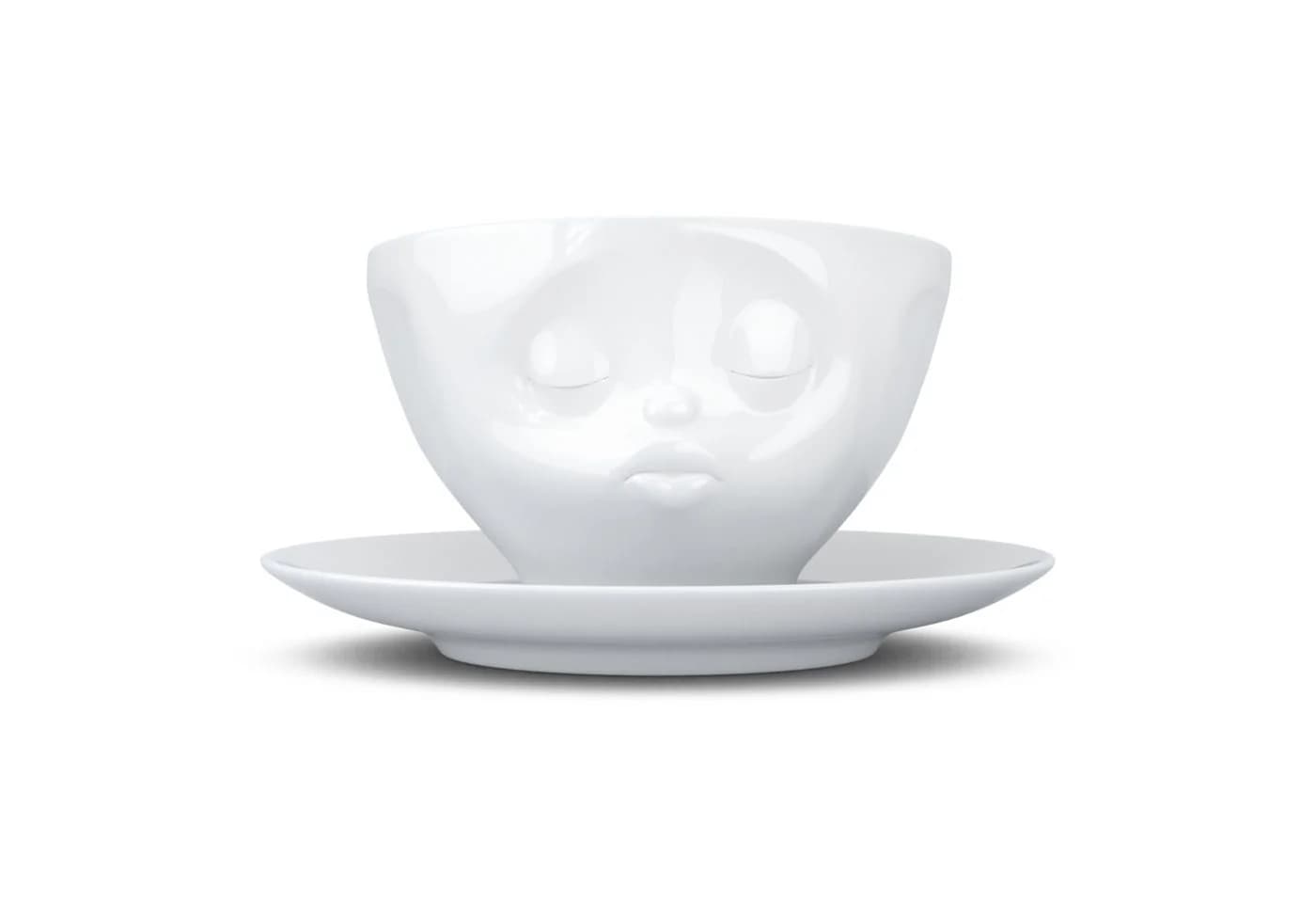 FIFTYEIGHT PRODUCTS Tasse "Küssend" Weiß Hartporzellan mit Unterteller - Bild 2