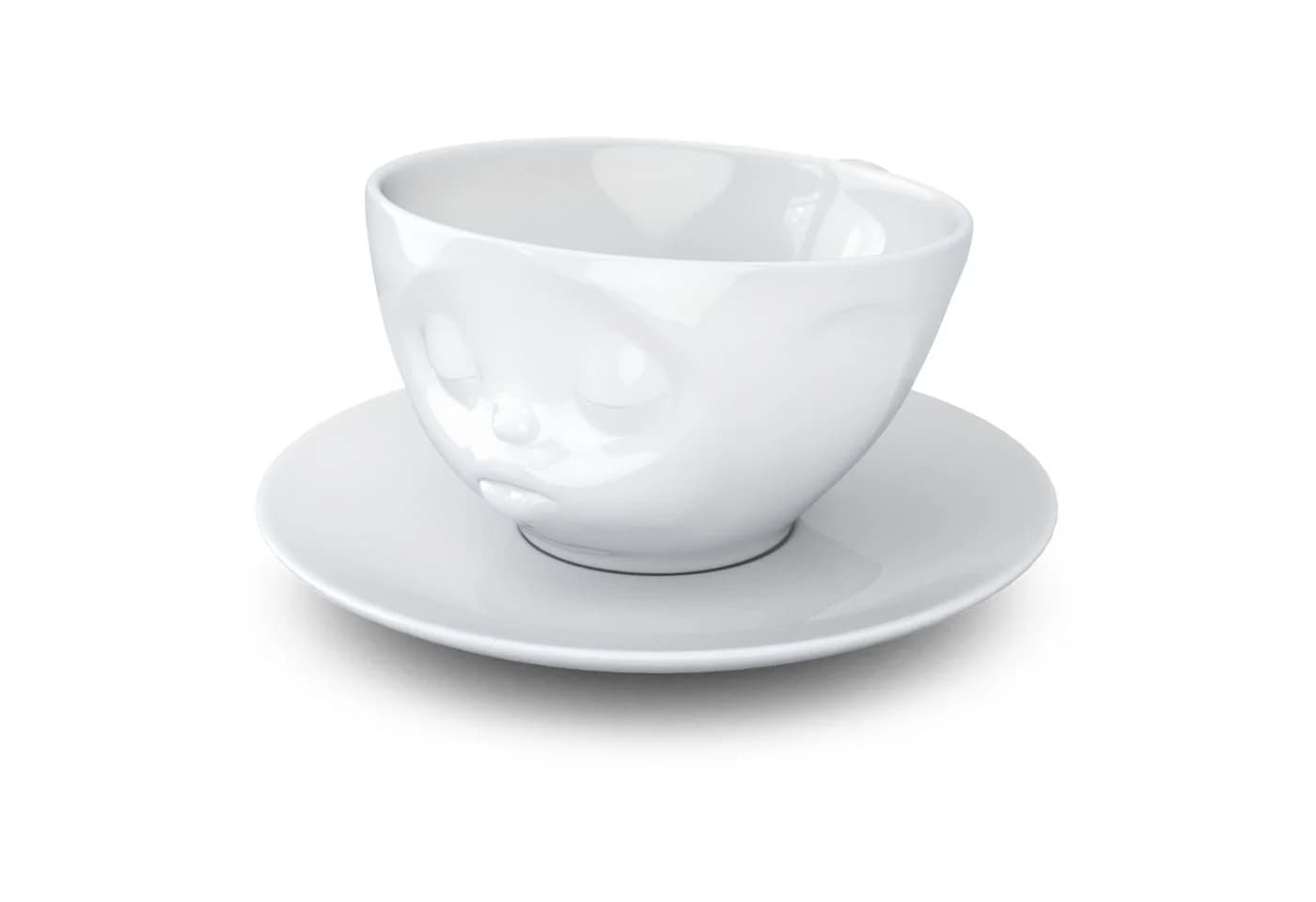FIFTYEIGHT PRODUCTS Tasse "Küssend" Weiß Hartporzellan mit Unterteller - Bild 3