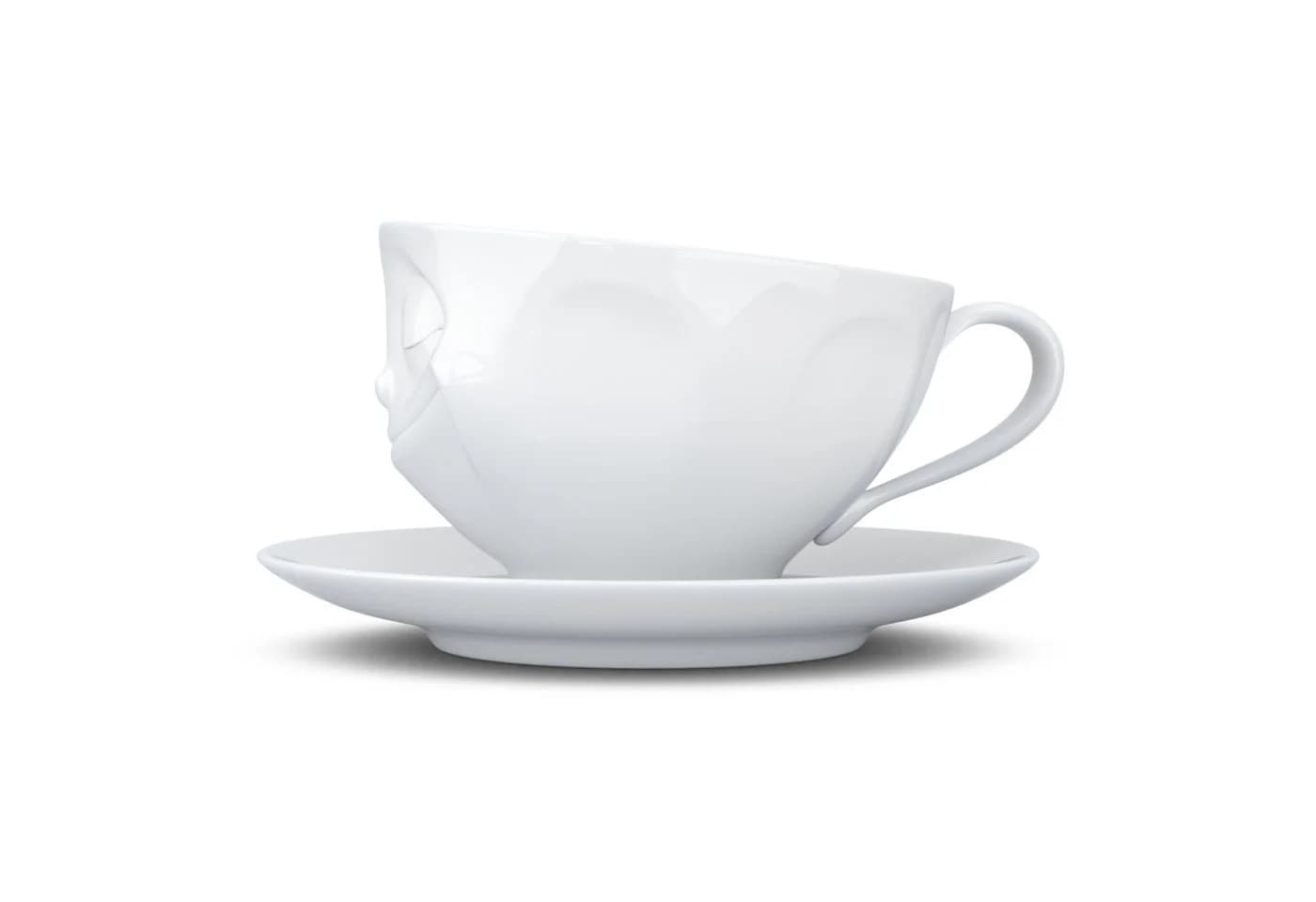 FIFTYEIGHT PRODUCTS Tasse "Glücklich" Weiß mit Unterteller - Bild 2