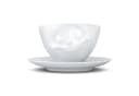 FIFTYEIGHT PRODUCTS Tasse "Glücklich" Weiß mit Unterteller Bild 3