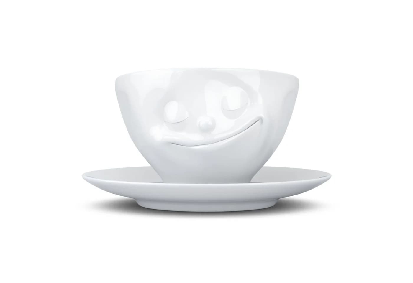 FIFTYEIGHT PRODUCTS Tasse "Glücklich" Weiß mit Unterteller - Bild 3