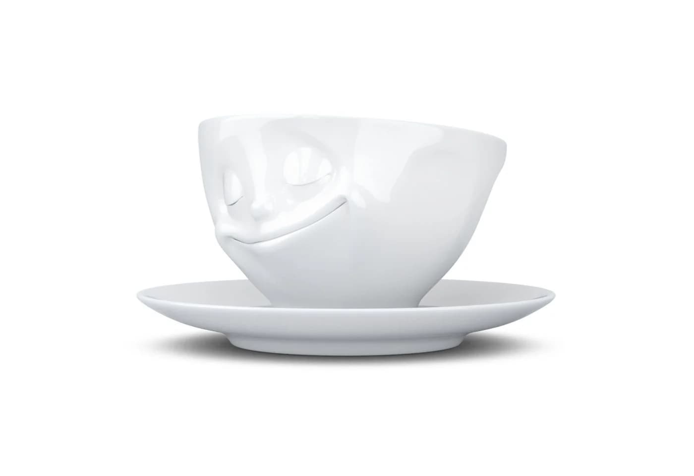 FIFTYEIGHT PRODUCTS Tasse "Glücklich" Weiß mit Unterteller - Bild 4