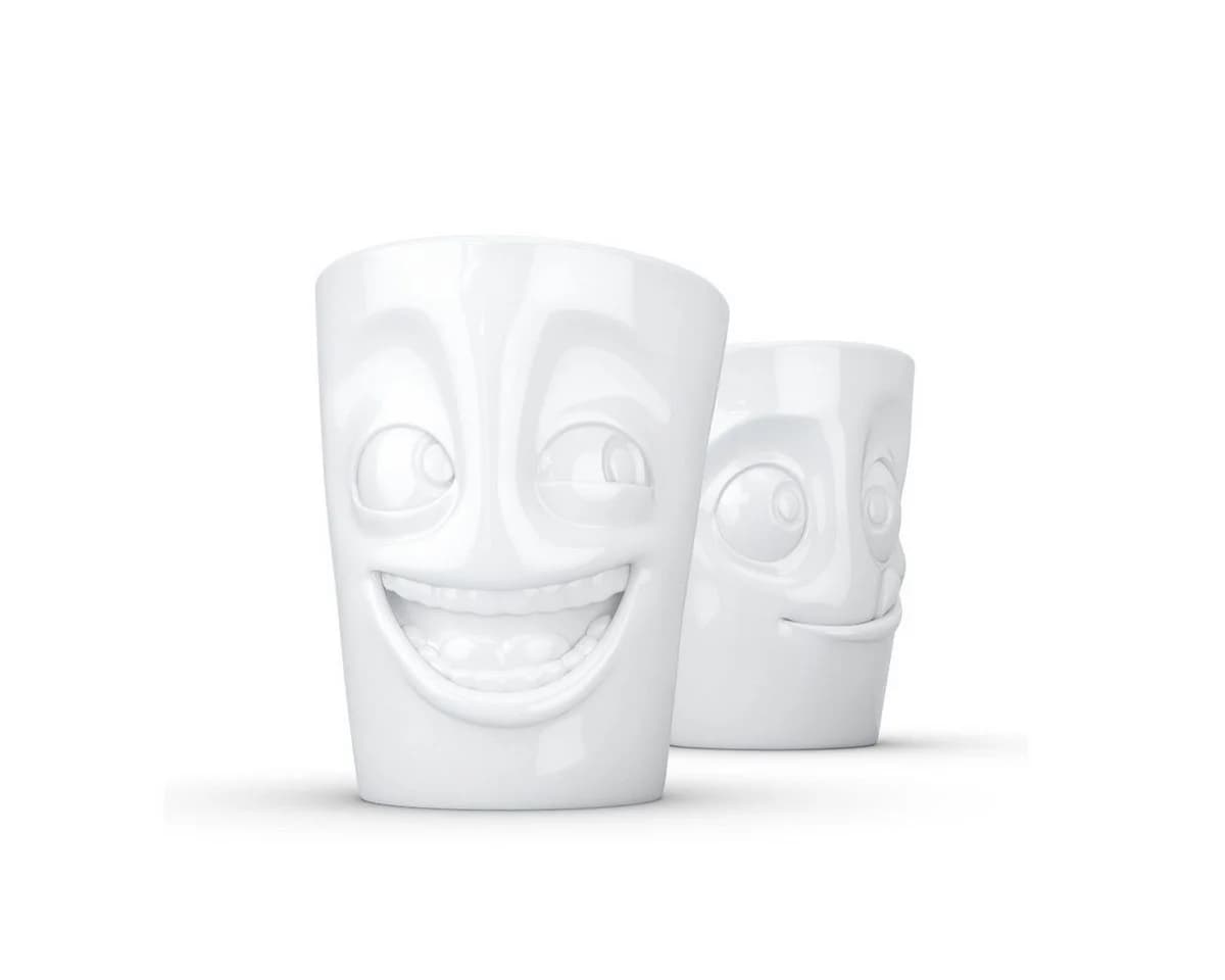FIFTYEIGHT PRODUCTS Becher TV Tassen Set 2-tlg. Weiß Porzellan - Bild 2