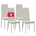 Albatros International Esszimmerstuhl MILANO 4er Set Weiß Kunstleder Bild 1