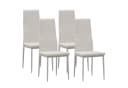Albatros International Esszimmerstuhl MILANO 4er Set Weiß Kunstleder Bild 3