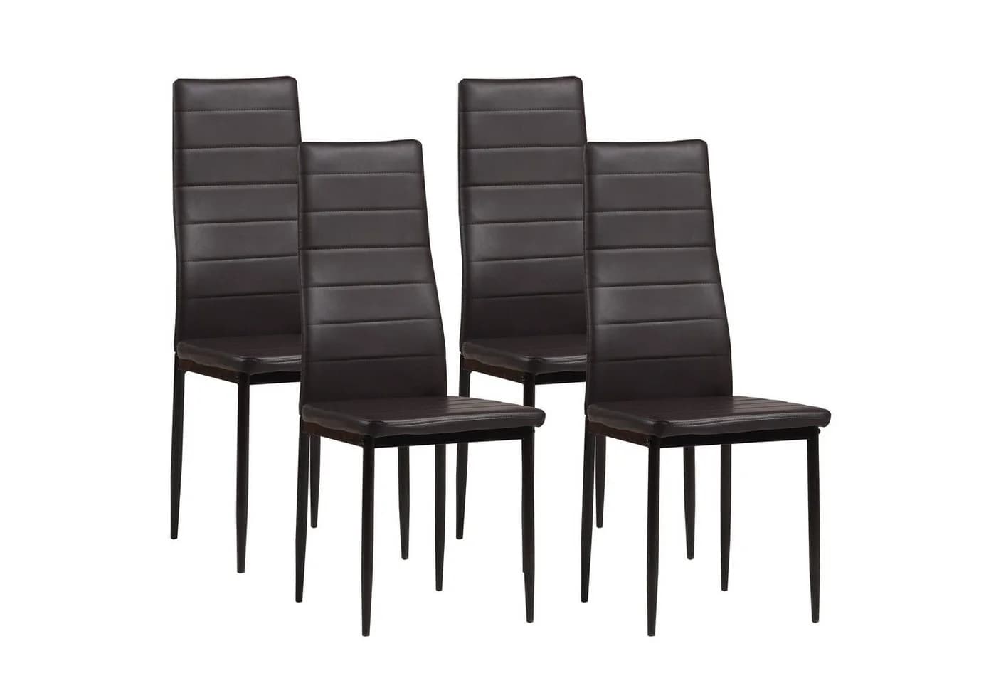 Albatros International Esszimmerstuhl MILANO 4er Set Braun Kunstleder - Bild 3
