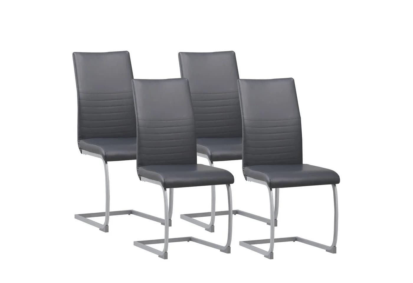 Albatros Freischwinger Stühle 4er Set MURANO Grau Kunstleder - Bild 3