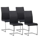 Albatros International Freischwinger MURANO 4er Set Schwarz Kunstleder Modern Bild 1