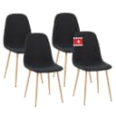 Albatros International Esszimmerstuhl FANO 4er Set Schwarz Stoff Bild 1