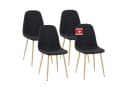 Albatros International Esszimmerstuhl FANO 4er Set Schwarz Stoff Bild 3