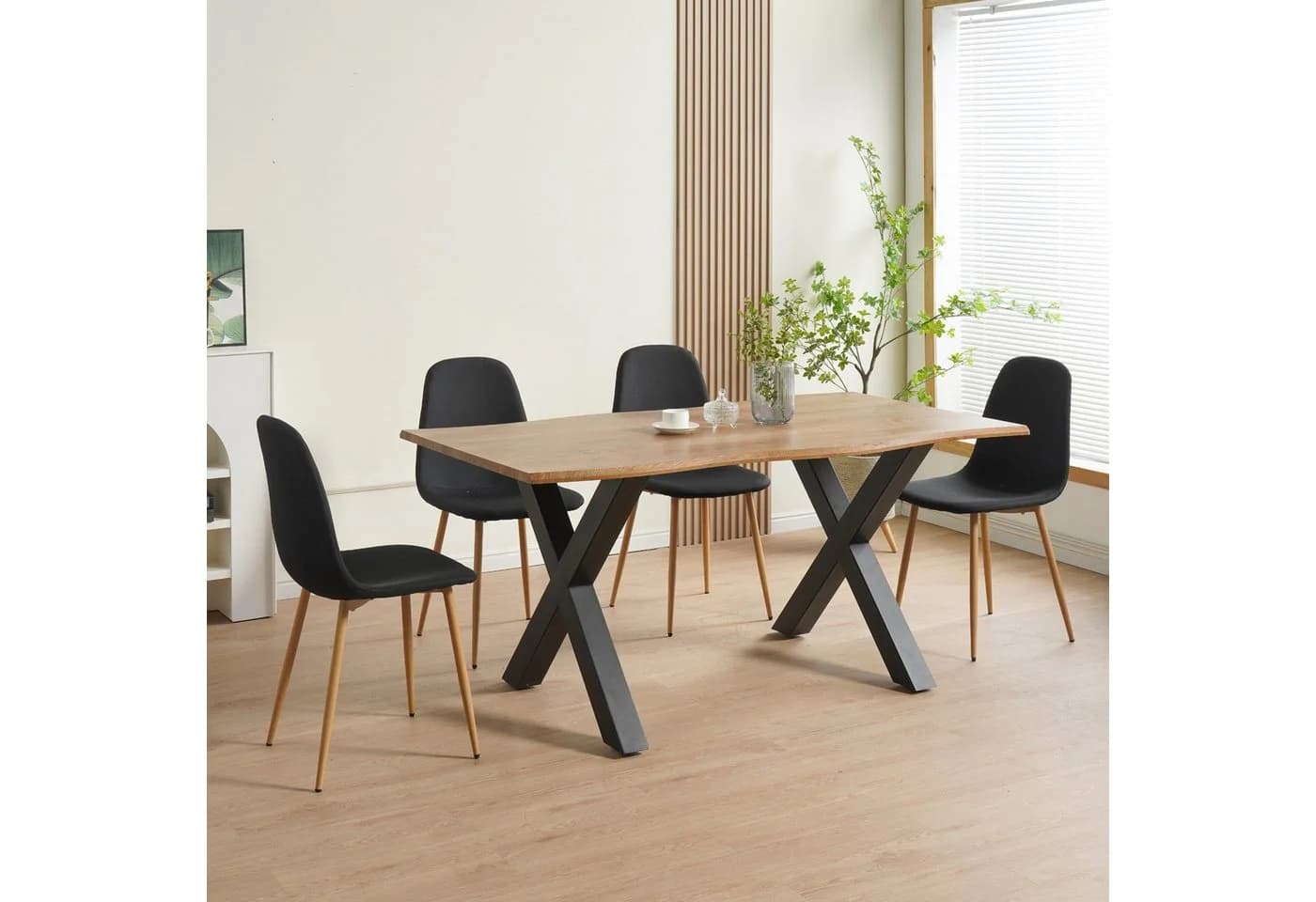 Albatros International Esszimmerstuhl FANO 4er Set Schwarz Stoff - Bild 5