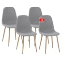 Albatros International Esszimmerstuhl FANO 4er Set Grau Stoff Metall Bild 1