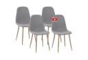 Albatros International Esszimmerstuhl FANO 4er Set Grau Stoff Metall Bild 3