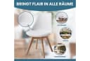 Albatros International Esszimmerstuhl 4er Set AARHUS Weiß Buche Massivholz Bild 5
