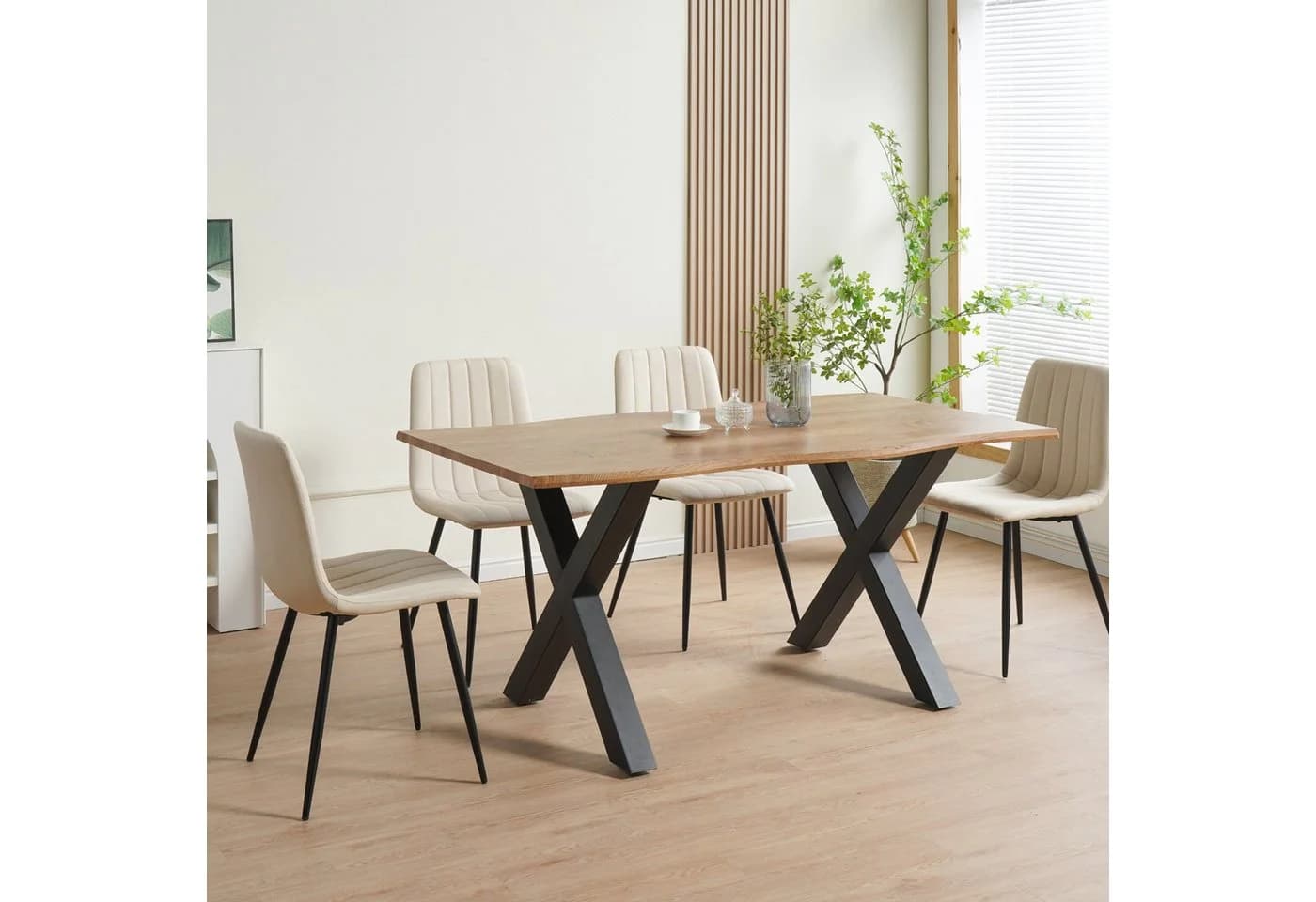 Albatros International Esszimmerstuhl GARDA 4er Set Beige Stoff - Bild 5
