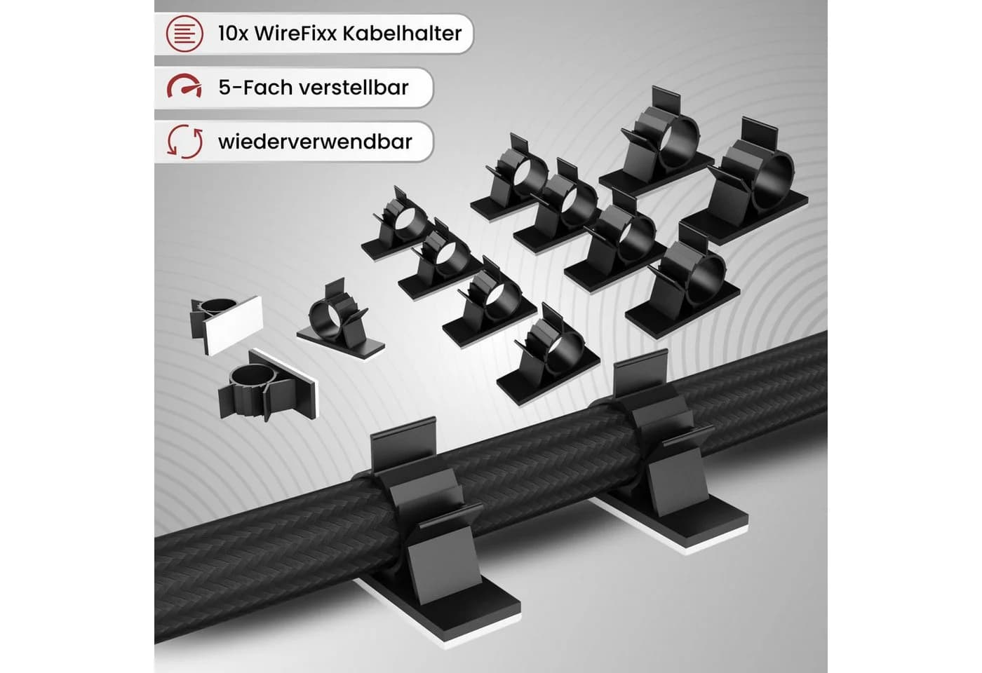 Albatros International Kabelkanal Set A Schwarz für Schreibtisch - Bild 4