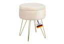 Albatros International Polsterhocker Cannes Beige Samt mit Stauraum Bild 2
