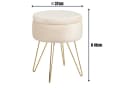 Albatros International Polsterhocker Cannes Beige Samt mit Stauraum Bild 5