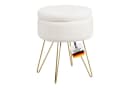 Albatros International Polsterhocker Cannes Weiss Sherpa Stauraum Bild 2
