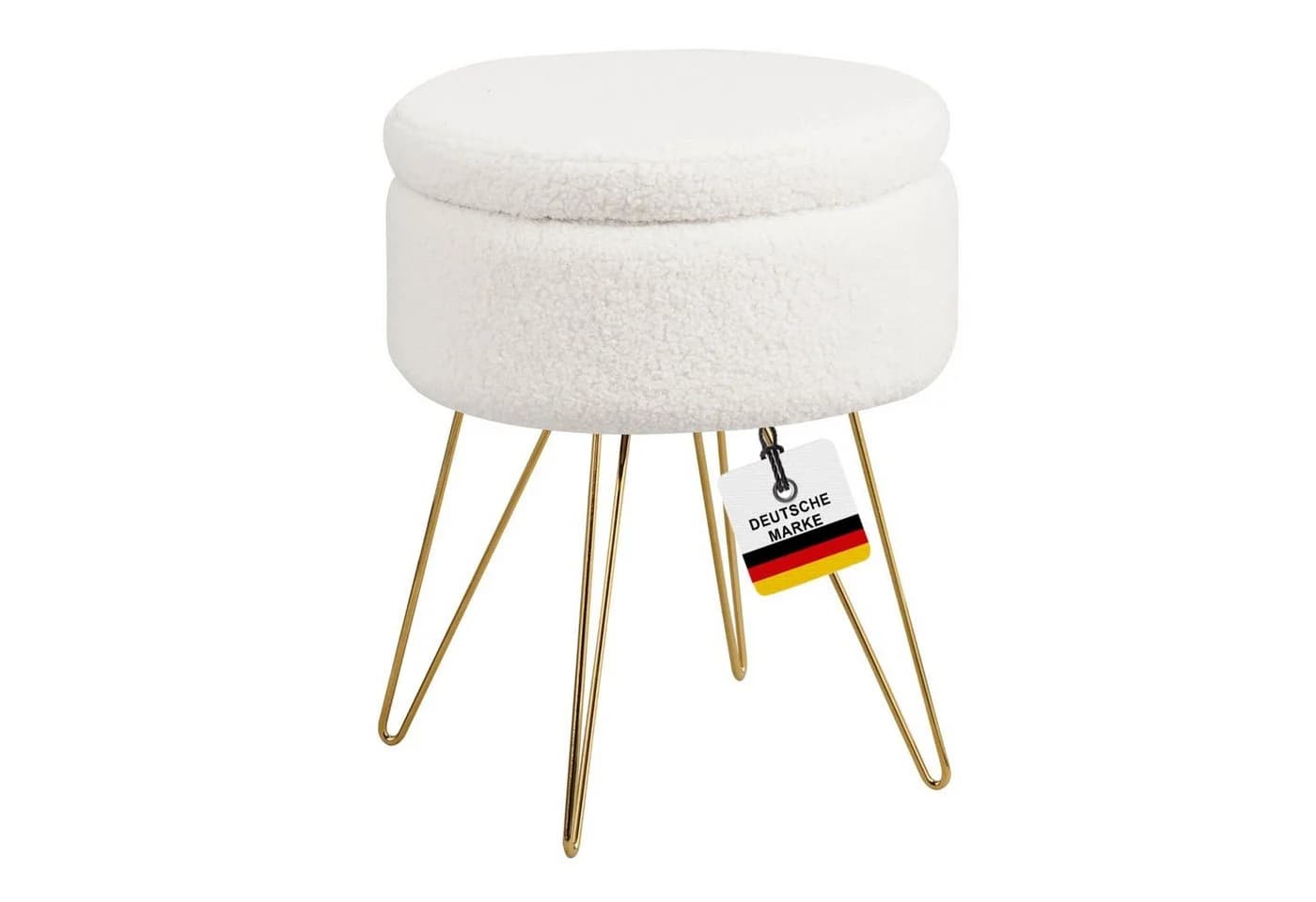 Albatros International Polsterhocker Cannes Weiss Sherpa Stauraum - Bild 2