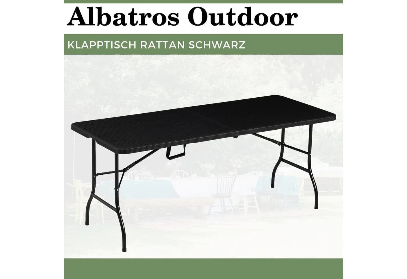 Albatros Buffettisch Klapptisch Schwarz/Rattan - Bild 2